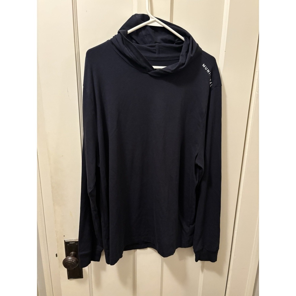 Municipal Hoodie Men's L Black Pull Over Cotton Polyester Blend Lightweight